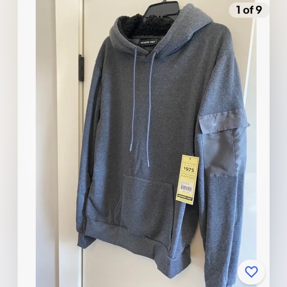 MEN’S MEMBERS ONLY PULLOVER HOODIE SWEATSHIRT POCKET ON SLEEVE NEW W TAGS SIZE M